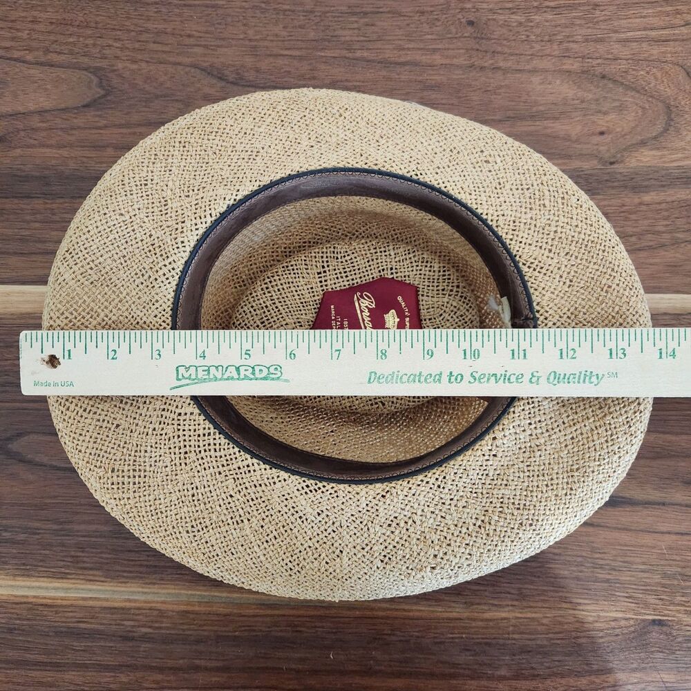 Borsalino Vintage Panama Hat Woven Brown Fedora Made in Italy Size Large - Picture 9 of 10